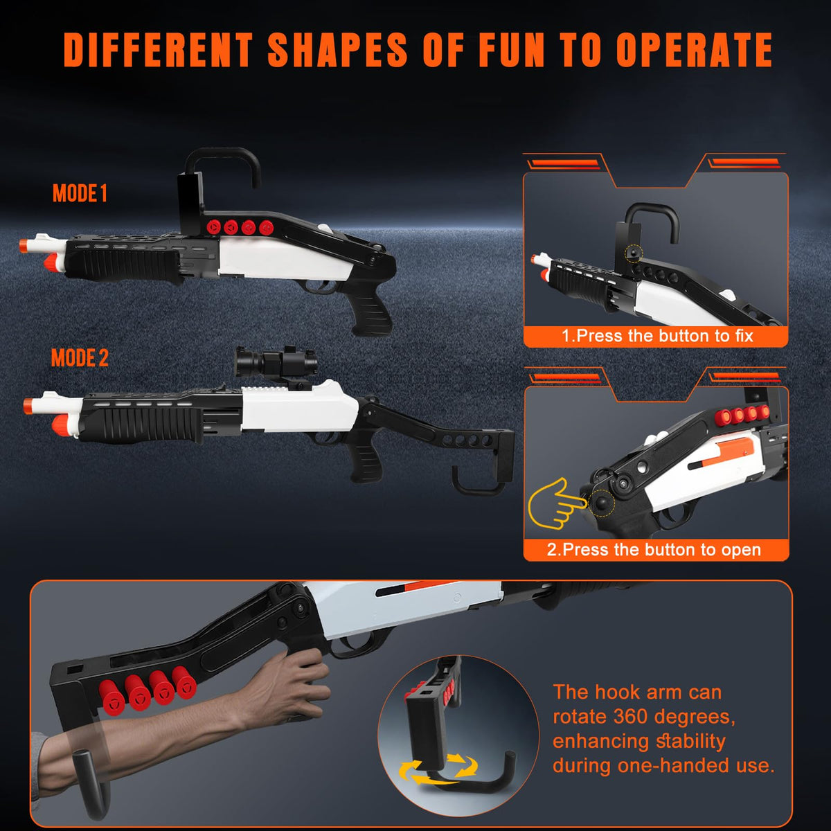 Bugrtey dual-mode long and short configuration for flexible play