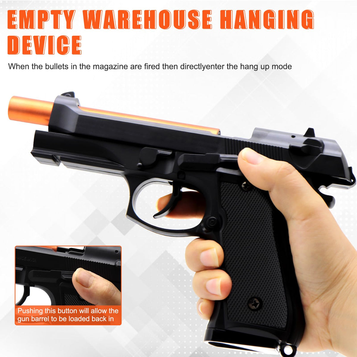 Bugrtey compact toy gun fits comfortably in hand for easy solo or group games