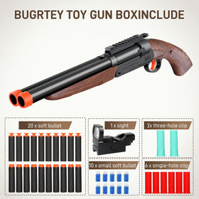 Bugrtey toy gun training field scene depicts safe practice and focus