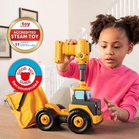 Build-A-Buddy John Deere Dump Truck batteries included powers immediate play.