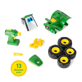 BUILD-A-BUDDY John Deere tractor toy push-along wheels in action