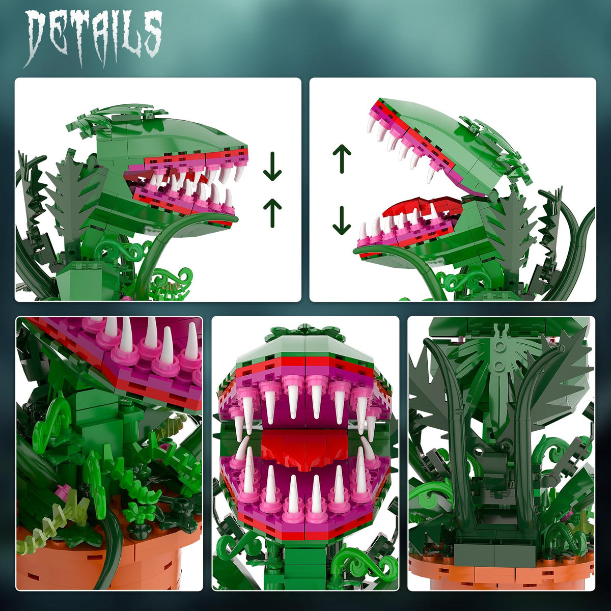BUILDIFY Audrey II lush foliage detail adds lifelike texture to décor.