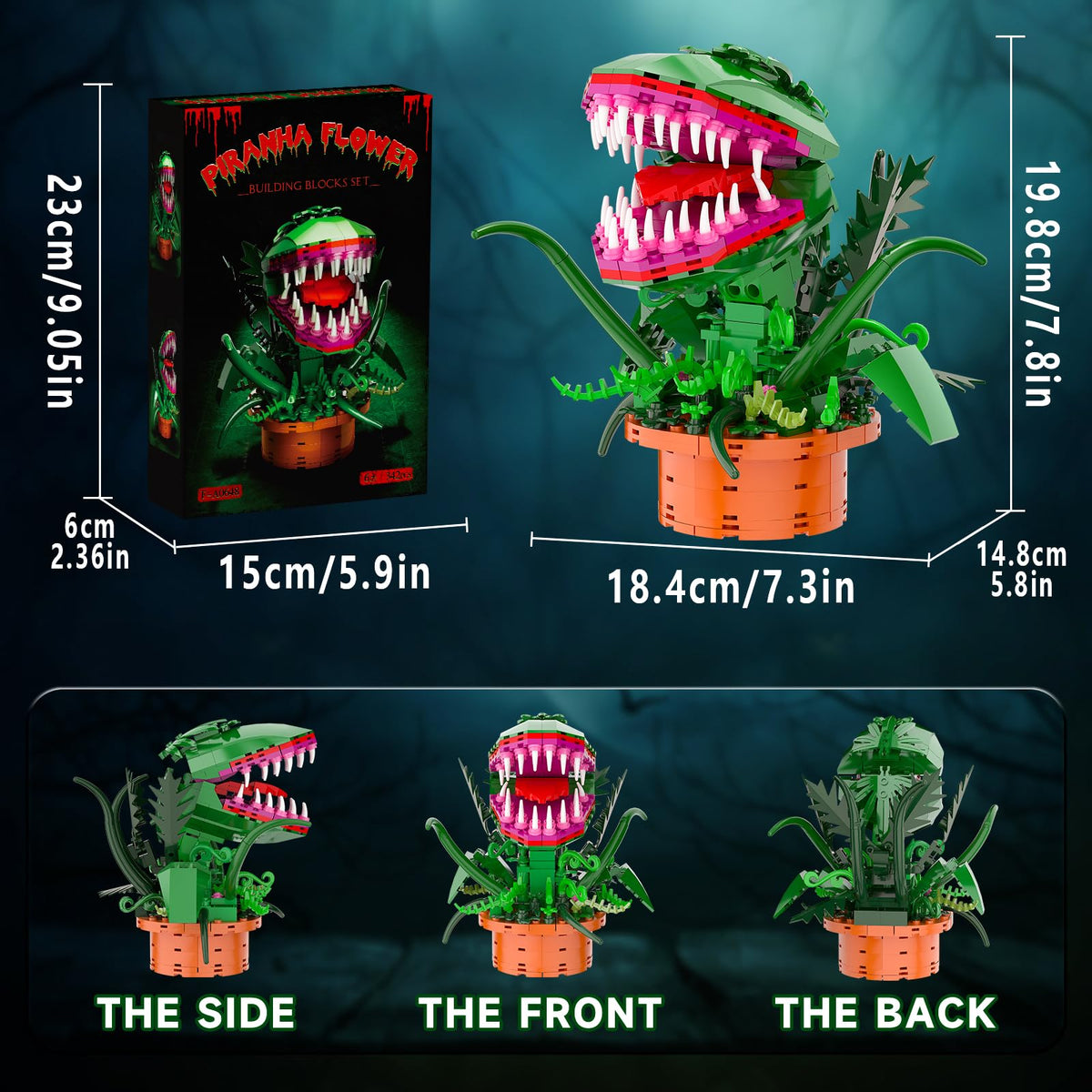 BUILDIFY Audrey II open mouth feature invites interactive display and storytelling.