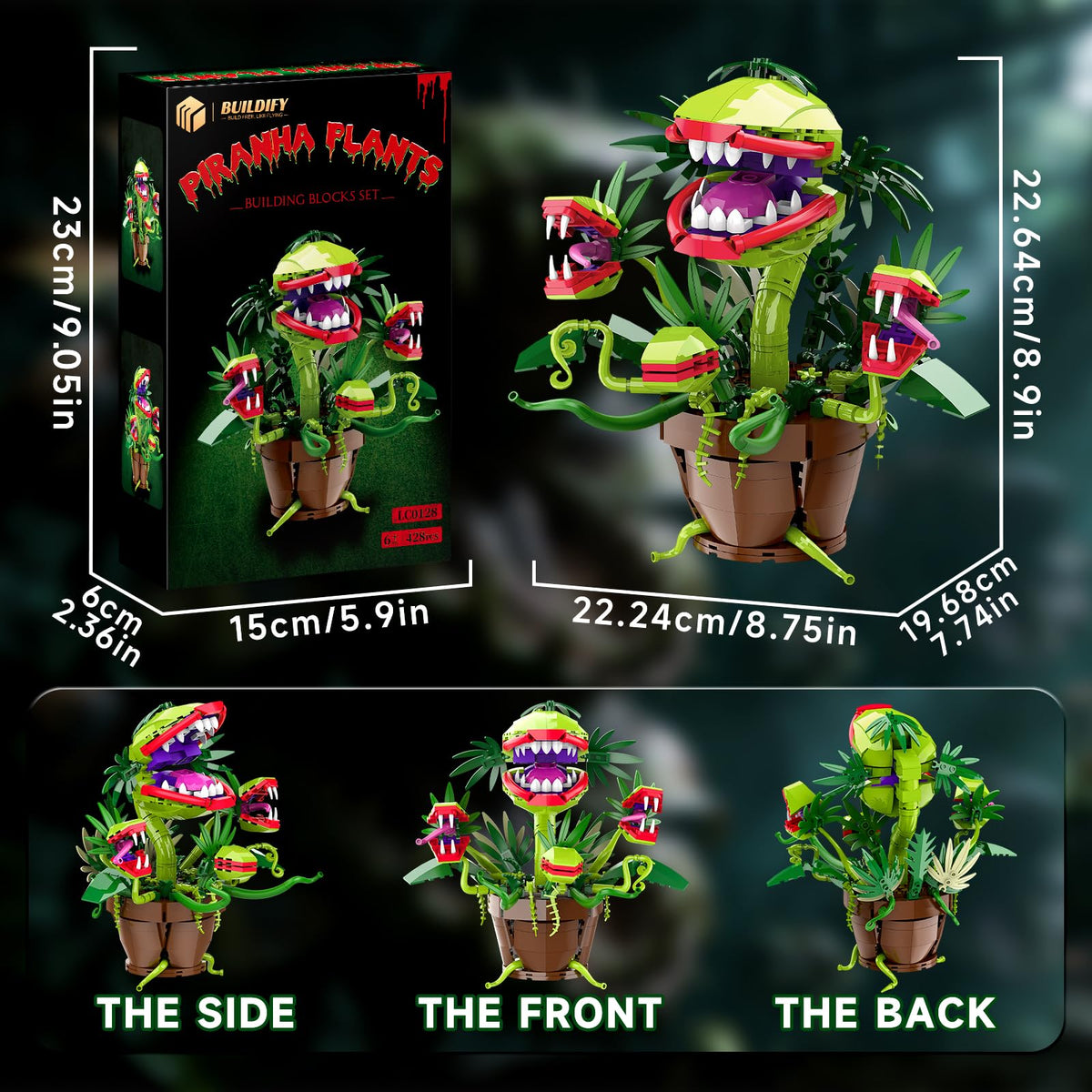 BUILDIFY Audrey II teeth detail close-up for authentic look