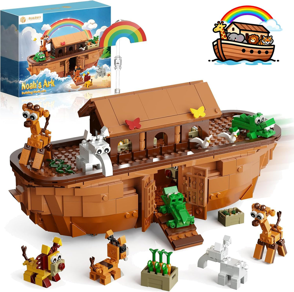 Buildify Noah's Ark assembly shows intricate pieces for immersive storytelling.