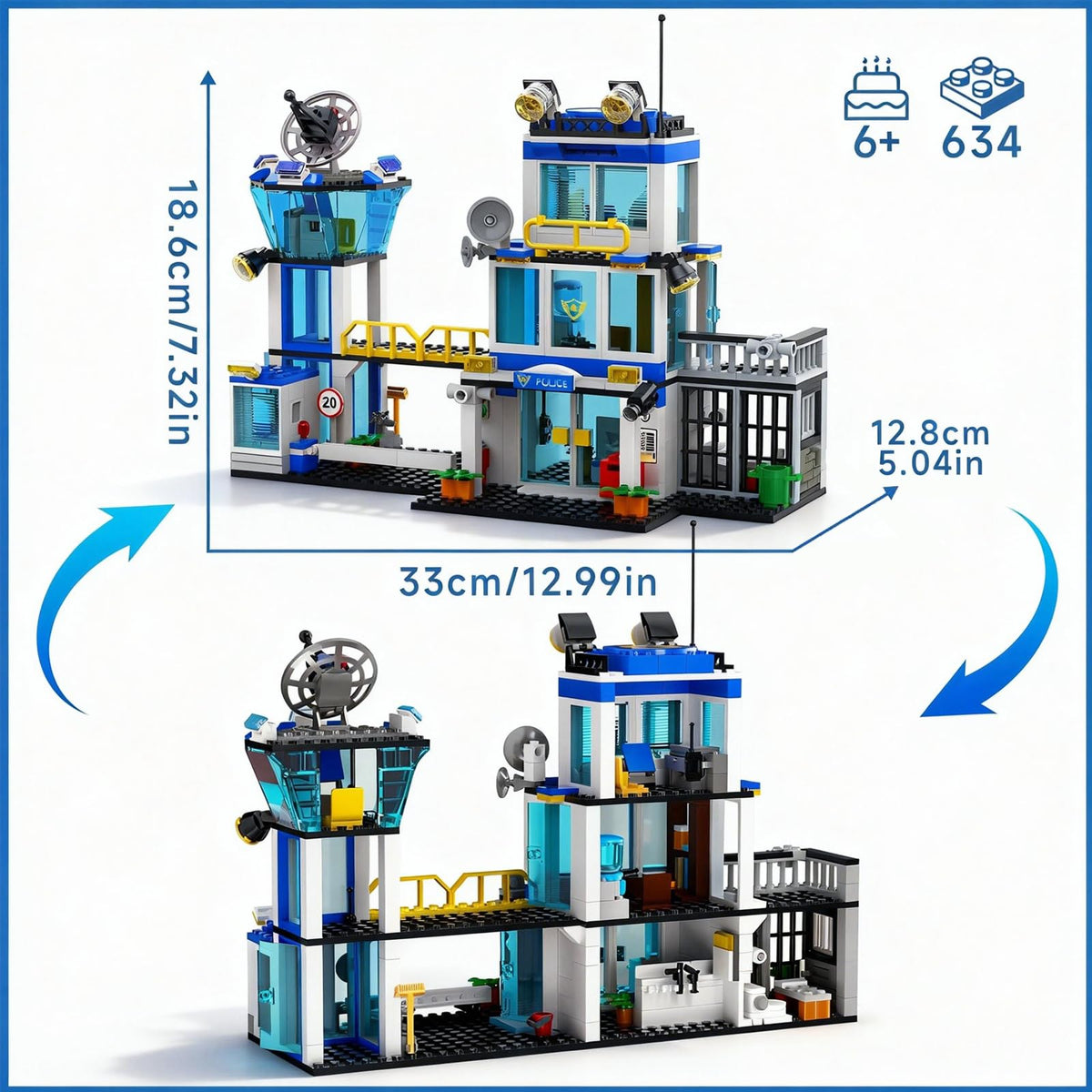 BUILDIFY Police Helicopter assembly scene for action packed missions