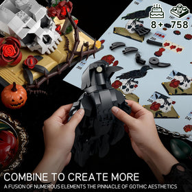 BUILDIFY Raven and rose detailing creates a storytelling sculpture for adults and teens.