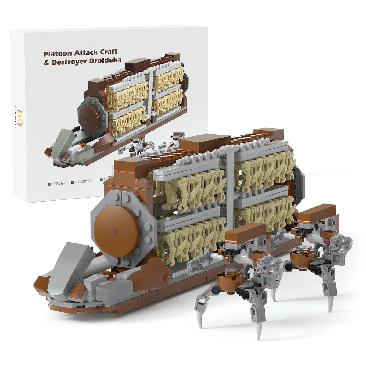 BuildingBoat battle army clone platoon craft with 32 troops for imaginative battles.
