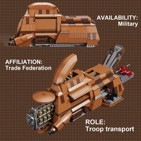 BuildingBoat eight machine guns on carrier suggest extended battlefield capabilities.