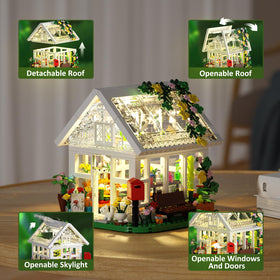 BuildingBoat Flower House interior with detailed miniature flowers