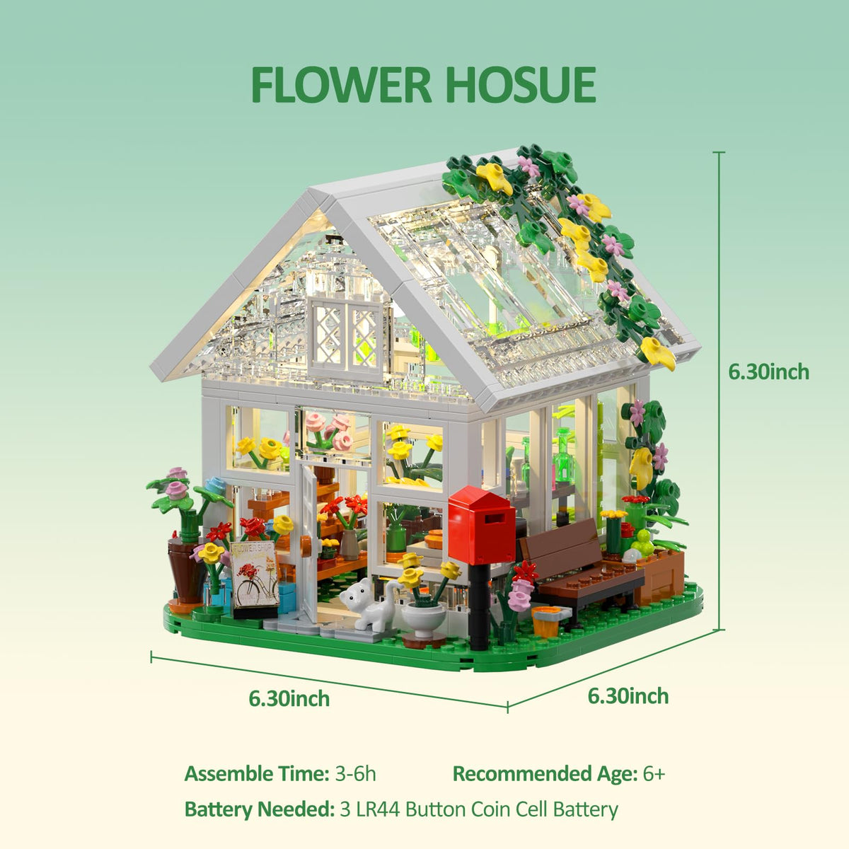BuildingBoat Flower House on shelf as decorative display