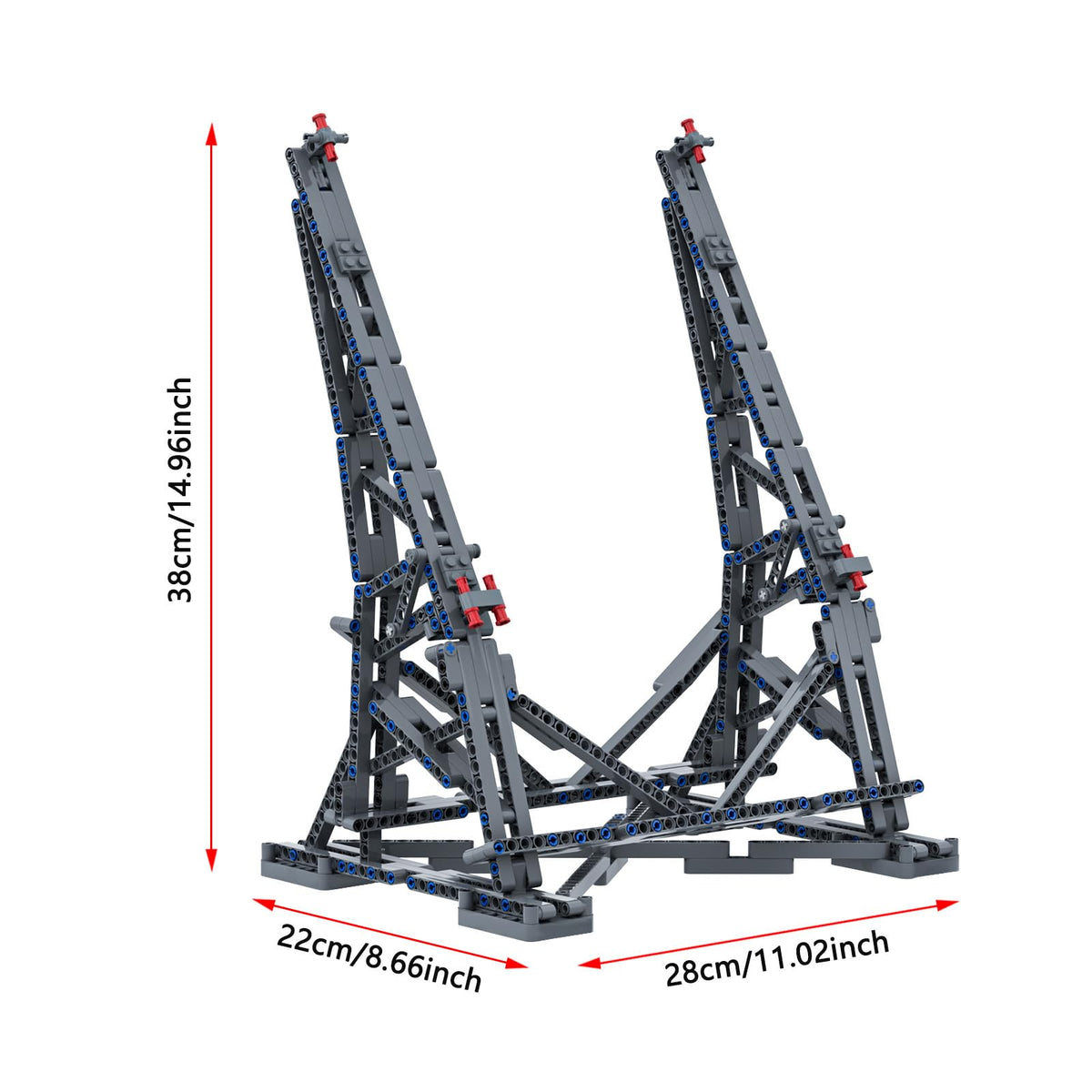 Close-up of the vertical stand showing smooth edges for safe handling.