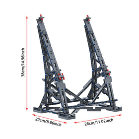 Close-up of the vertical stand showing smooth edges for safe handling.