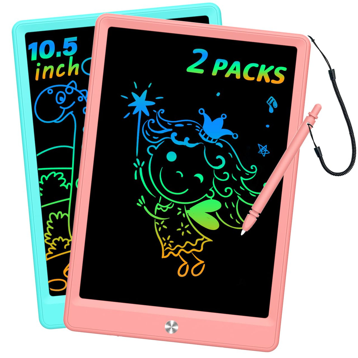 BUKEBU LCD Writing Tablet front view, portable drawing board for travel and practice.