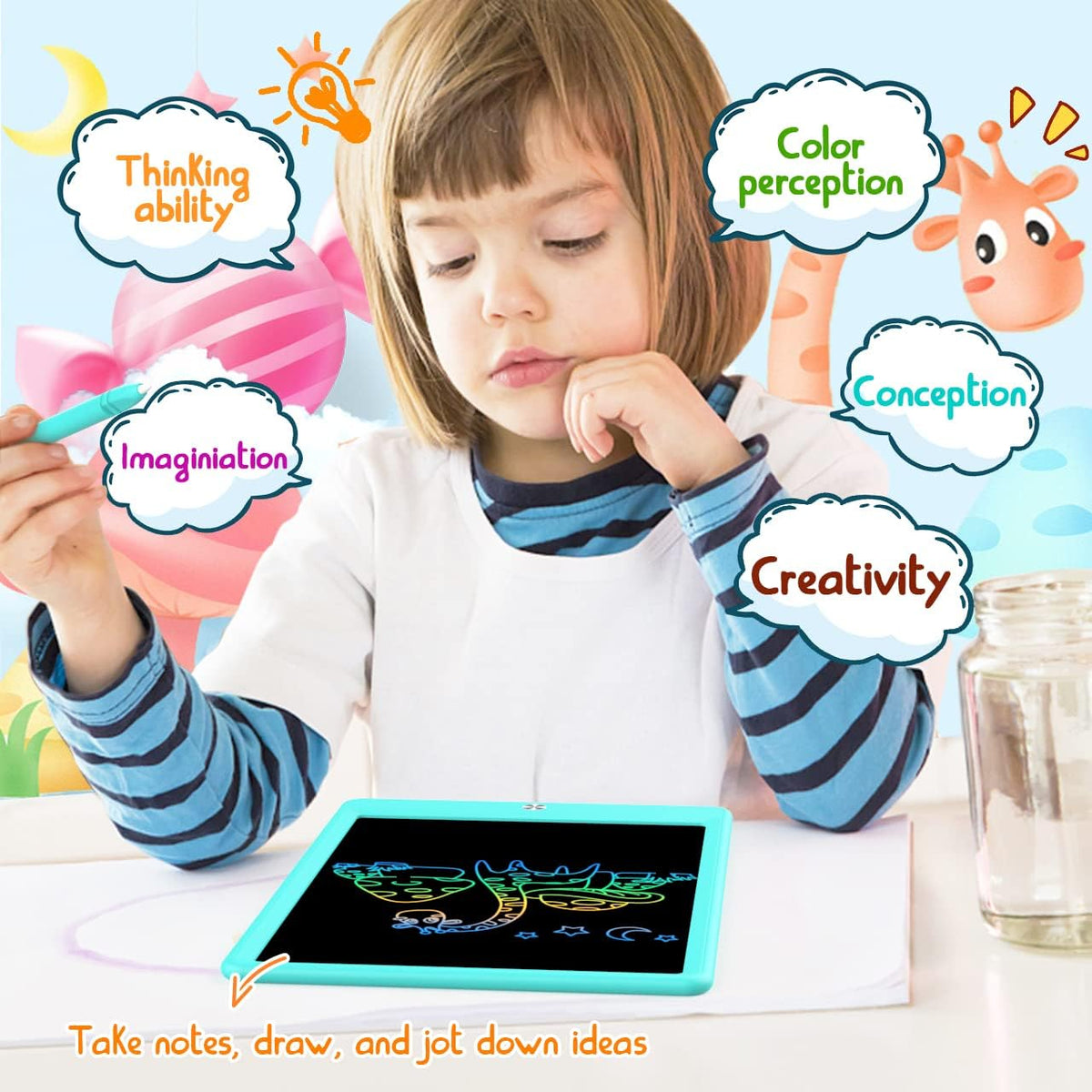 BUKEBU travel-friendly doodle board ideal for car trips and quiet moments.