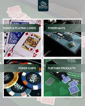 Bullets Playing Cards textured back, secure grip for confident play indoors or outdoors.