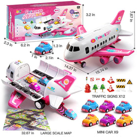 Bulucoben airplane with bright lights and sound buttons as kids pretend takeoff.