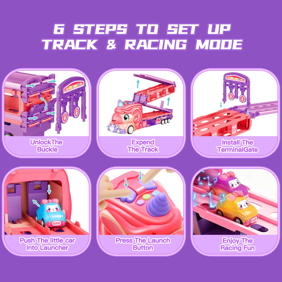 Bulucoben track storage box keeps cars organized after play
