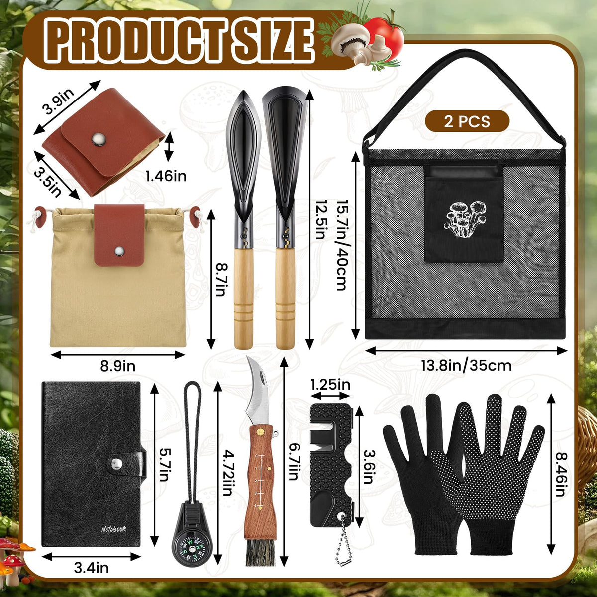 Bulyoou breathable mesh foraging bag stores mushrooms while keeping them fresh