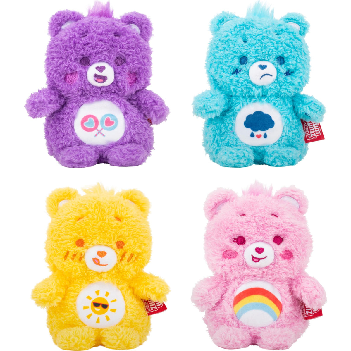 BumBumz Cheer Bear 4-pack close-up, plush squish for cozy cuddling