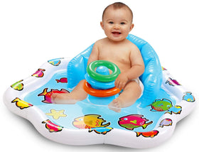 Bundaloo baby splash pad backrest supports comfortable seated play during water fun
