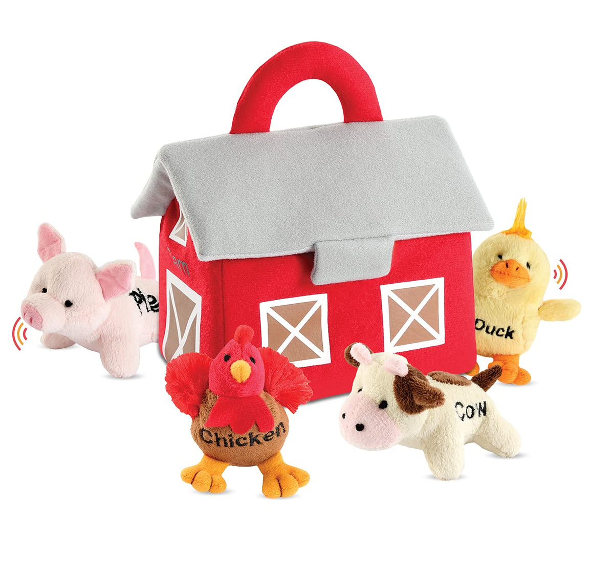 Bundaloo plush farm animals with interactive sounds for learning and play
