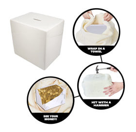 BundleBee adult-size piggy bank 5x5x7 inches for meaningful saving