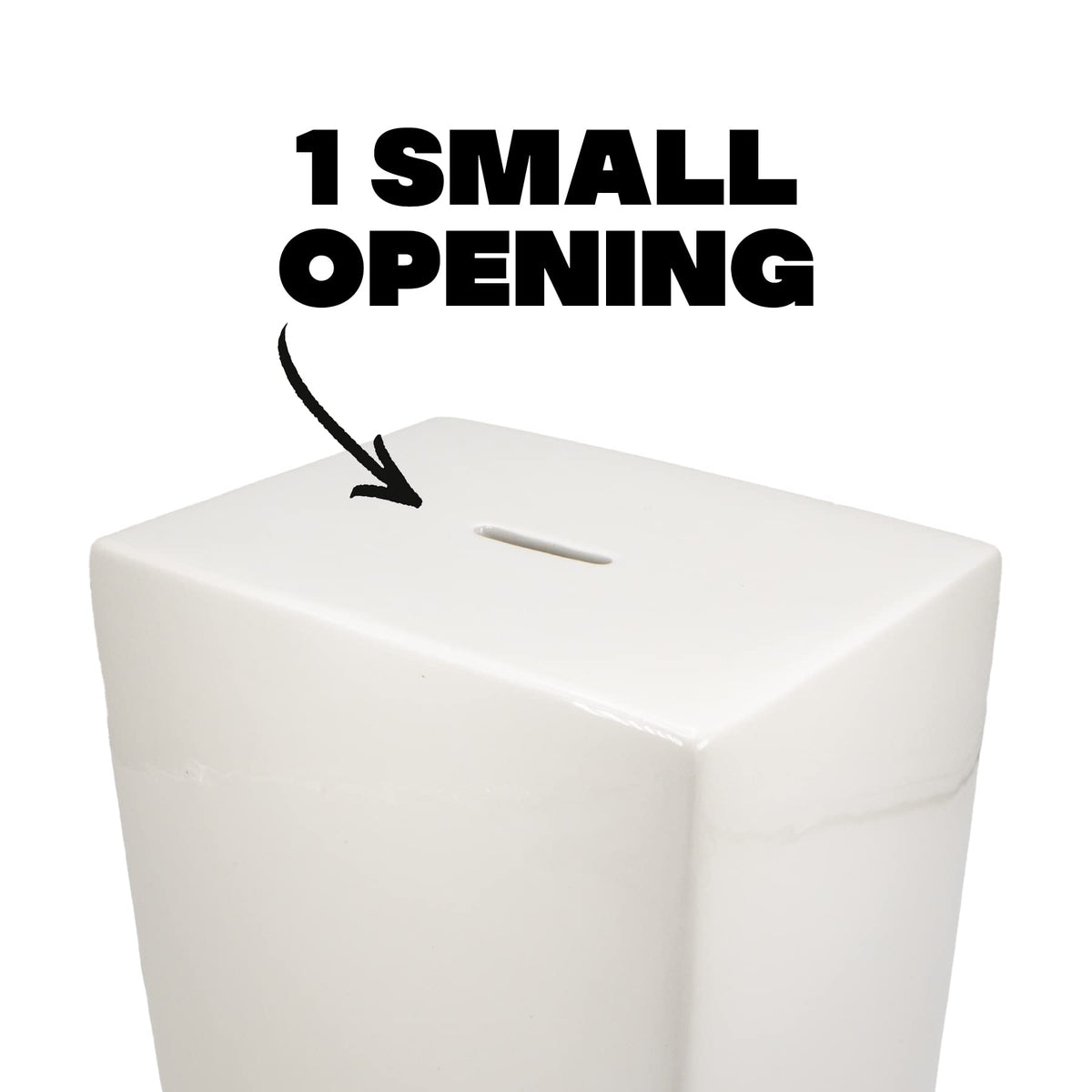 BundleBee paint-your-own piggy bank front view ready for personalization