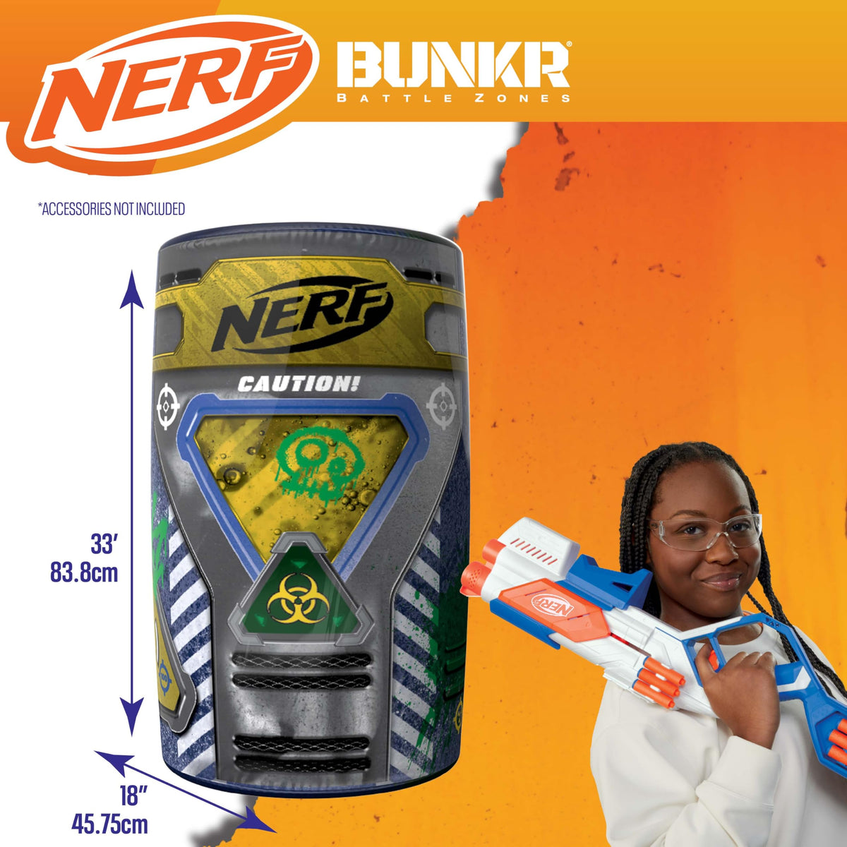 BUNKR zombie barrier inflating in seconds, ready for backyard Nerf battles