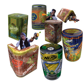 BUNKR Battle Zones zombie barricade set packshot highlights durable inflatables for epic skirmishes