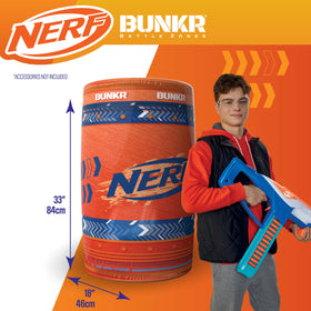 BUNKR Battle Zones barrier shields create tactical positions in backyard arenas.