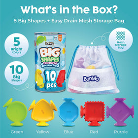 BUNMO mesh storage bag keeps toys organized and dry