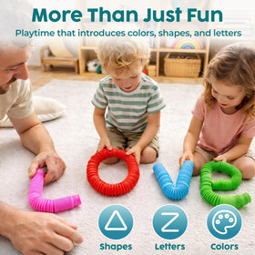 BUNMO Pop Tubes ideal for marble-tracks and imaginative play sessions.