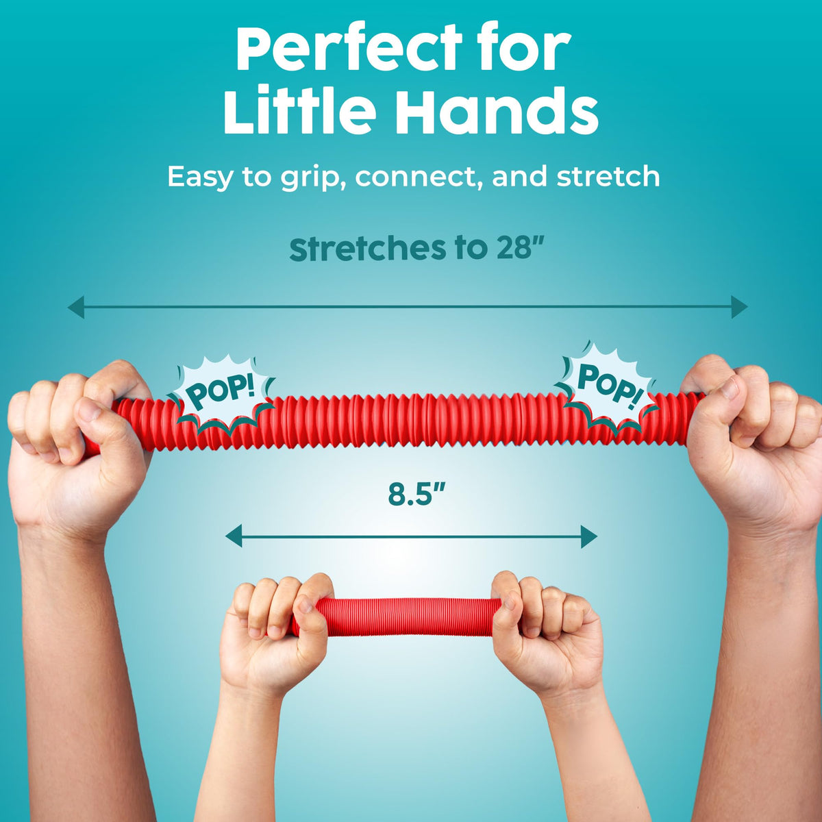BUNMO Pop Tubes stretch-and-connect for hands-on assembly of toy tracks and structures.