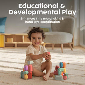 Bright blocks with smooth edges by BUNMO for safe toddler play