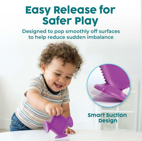BUNMO suction cups bath toy demonstrates versatile placement on tub walls