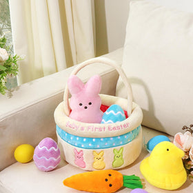 Bunny Chorus basket with handle for easy carrying during Easter activities