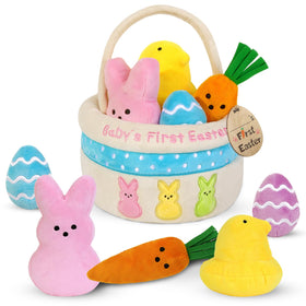 Bunny Chorus plush bunny in a Baby's First Easter basket for infants