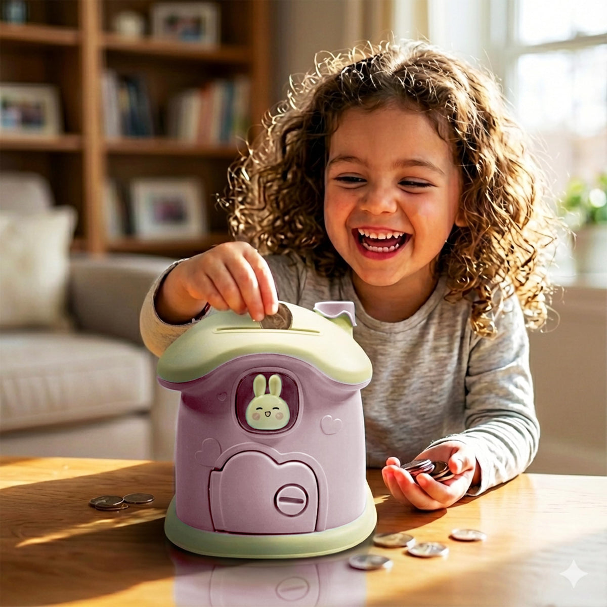 BunnyBank secure keys allow simple door access for managing savings.
