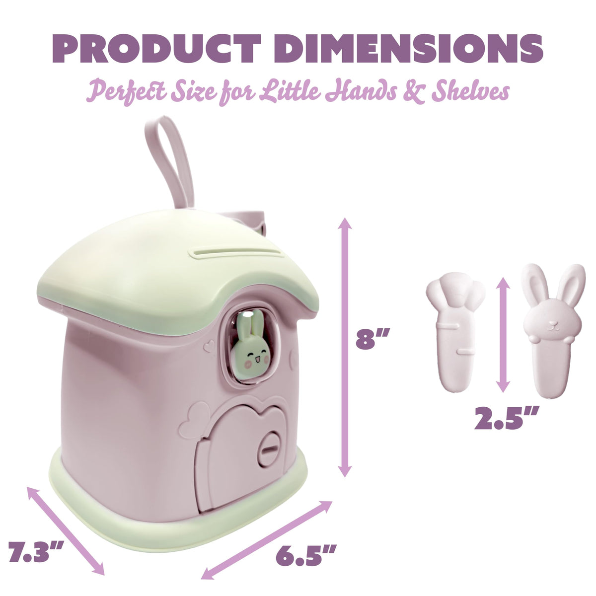 BunnyBank wide roof slot accommodates coins and folded bills with ease.