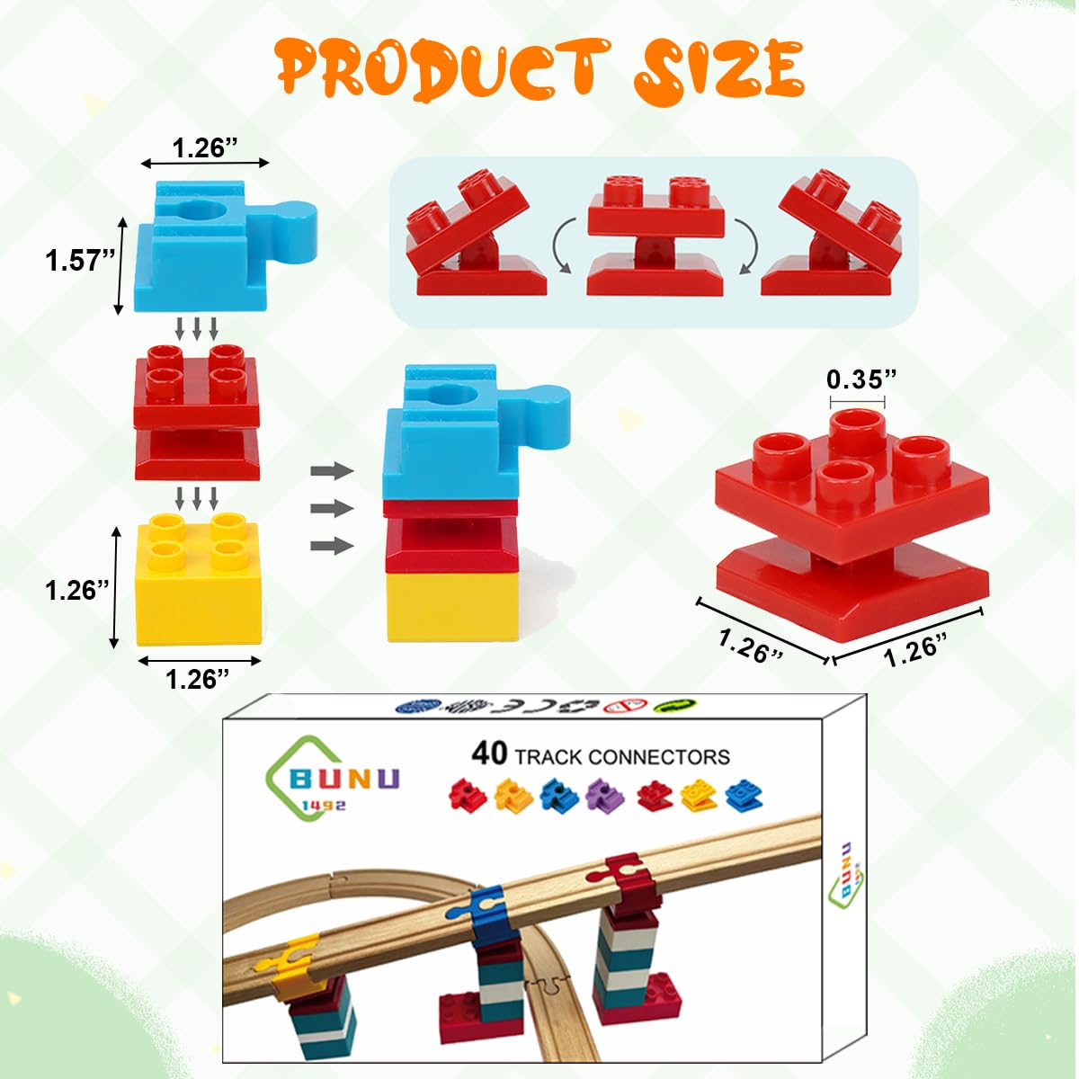 Bunu1492-compatible wooden tracks show cross-brand compatibility for versatile layouts.