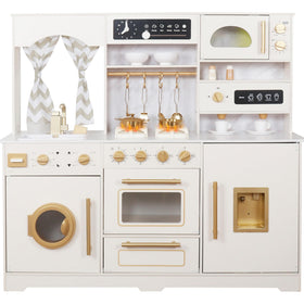 Buoyantkids wooden play kitchen full set offering complete pretend kitchen experience