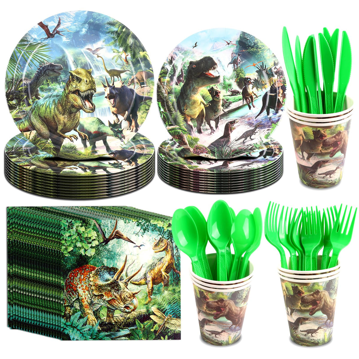 BUPASU cupcake toppers pack adds consistent dinosaur accents to treats