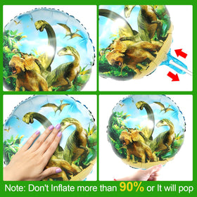 BUPASU dinosaur foil balloons elevate ceiling decor with shiny dinosaurs