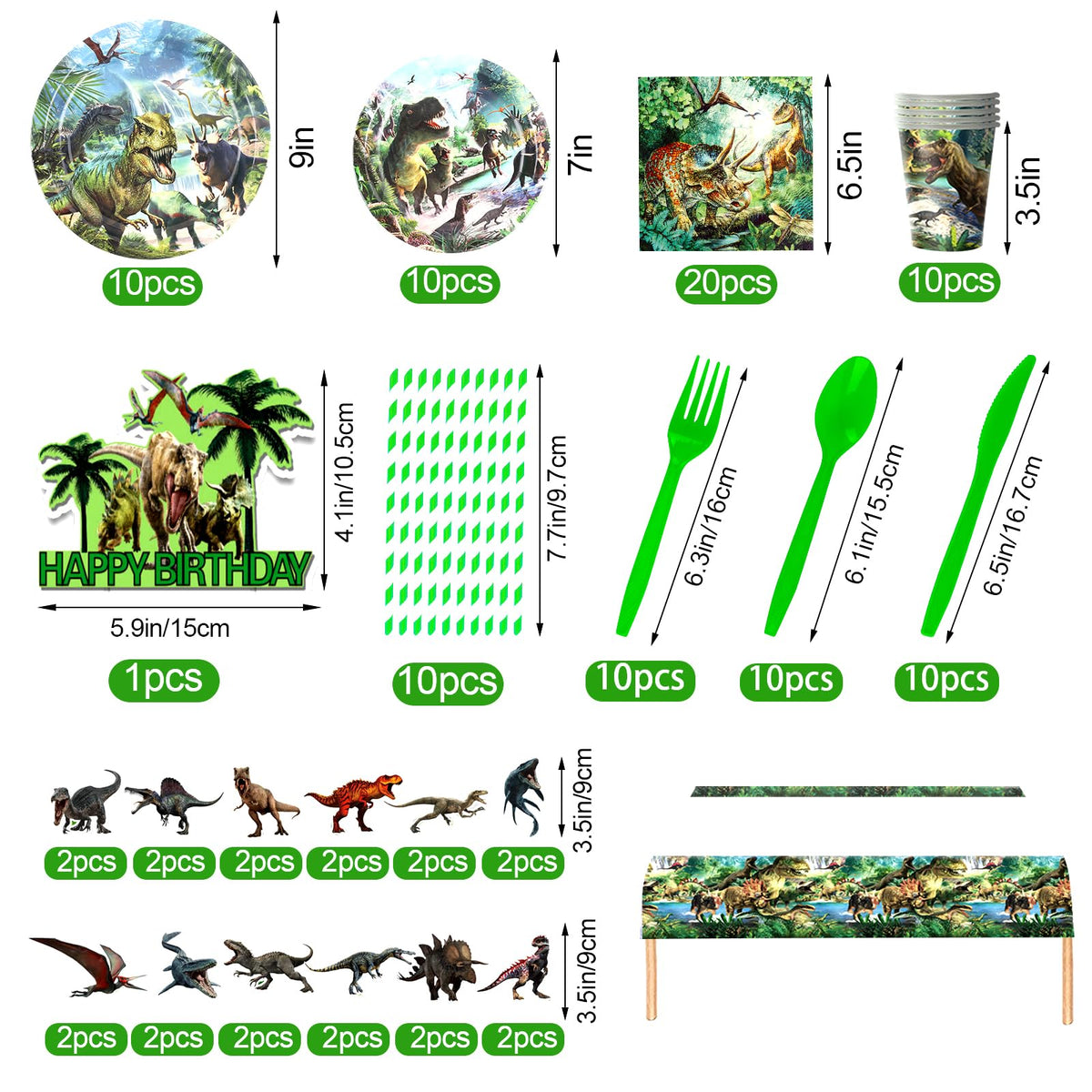 BUPASU large cake topper highlights the birthday cake with prehistoric charm
