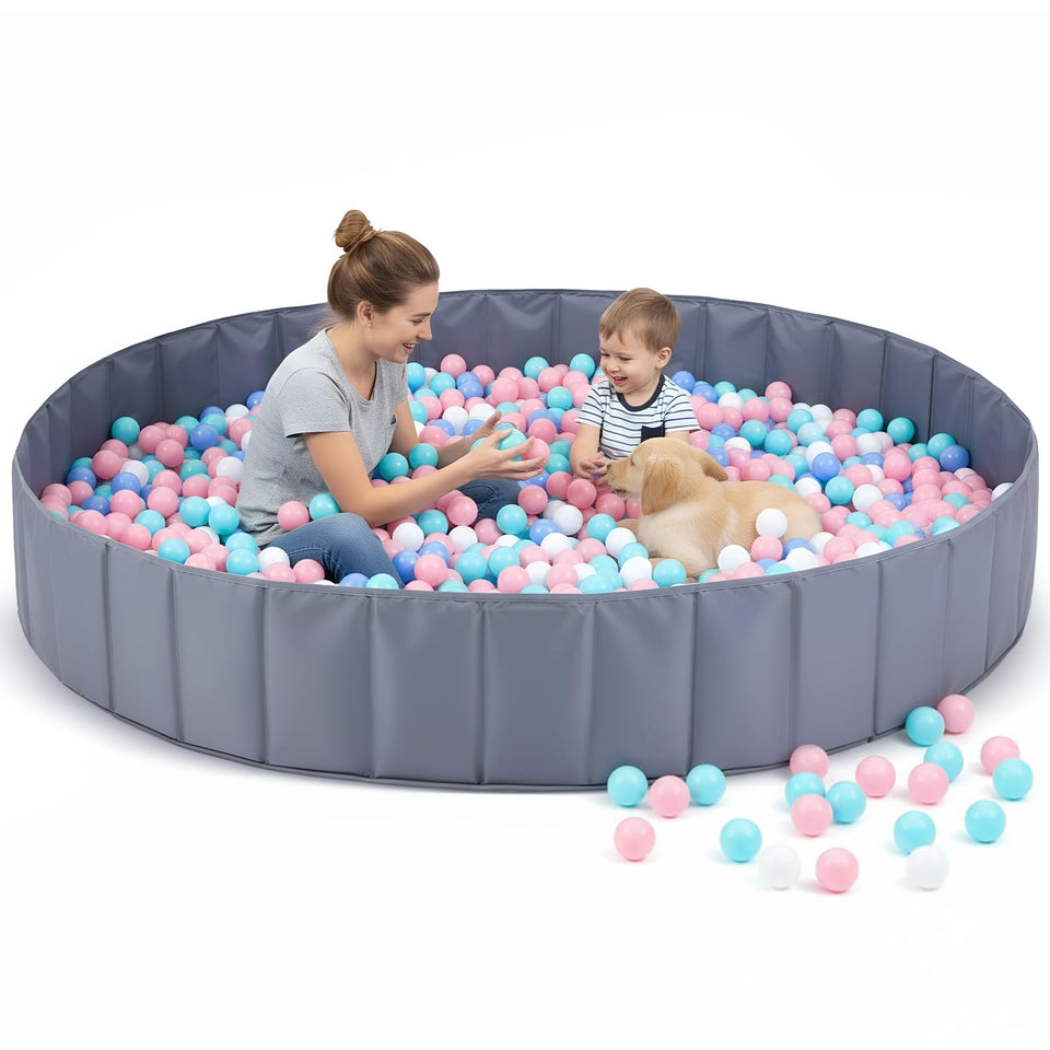 Burbell 72x12 extra-large ball pool open for spacious family play