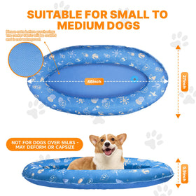 BurgeonNest dog pool float raft cooling mode provides refreshing water contact.