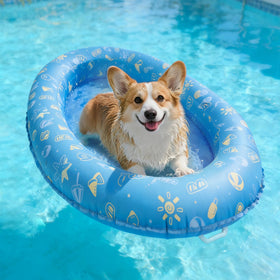 BurgeonNest dog pool float raft front handle enables easy control and docking.