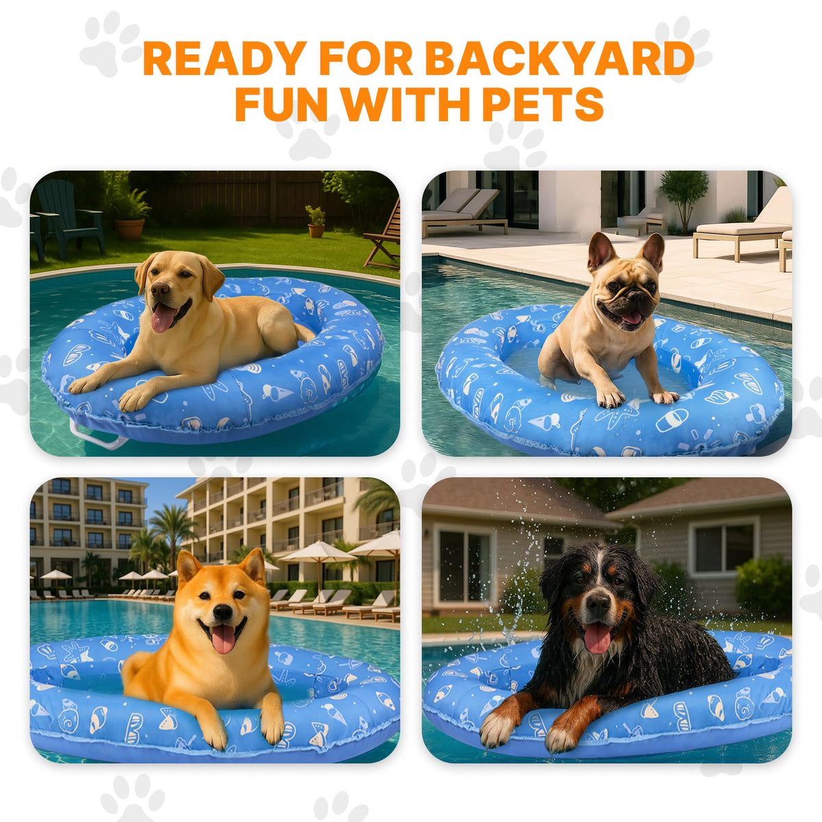 BurgeonNest dog pool float raft inflate and deflate for easy packing.