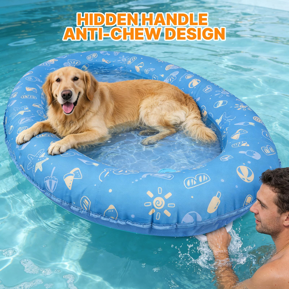 BurgeonNest dog pool float raft two-layer construction supports long-lasting use.